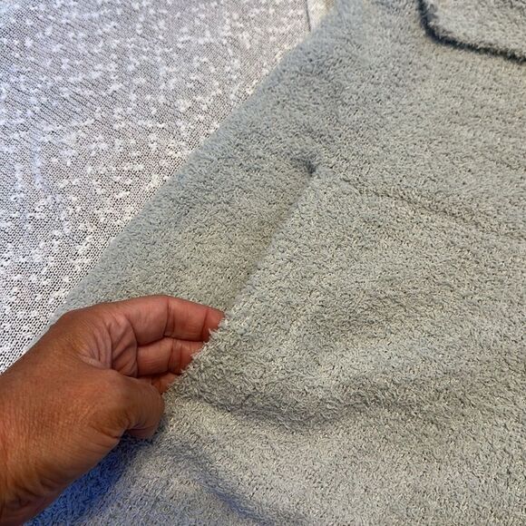 Barefoot Dreams CozyTwist Short Sleeve Sweater Coat 1X NWT Dew Drop Gray - Picture 7 of 13